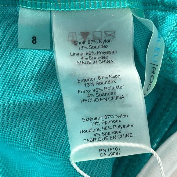 Bleu by Rod Beattie Sea Dive Shirred One-Piece Swimsuit Lagunita Women 8 NWT - Picture 2 of 8